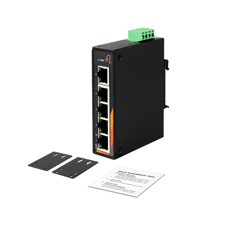 5-Port Industrial Unmanaged Ethernet Switch | 4 ETH + 1 FX