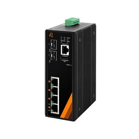 6-Port Industrial Gigabit PoE+ Managed Ethernet Switch | 4 ETH + 2 SFP