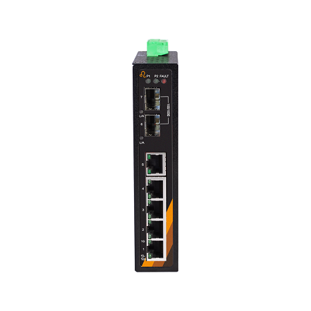 7-Port Unmanaged Industrial Gigabit Ethernet Switch | 5 ETH + 2 SFP