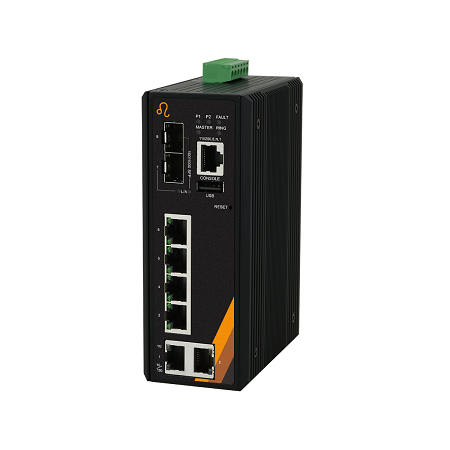 8-Port Industrial Gigabit Managed Ethernet Switch | 6 ETH + 2 SFP