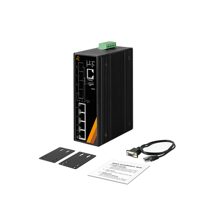 8-Port Industrial Gigabit Managed Ethernet Switch | 4 ETH + 4 SFP